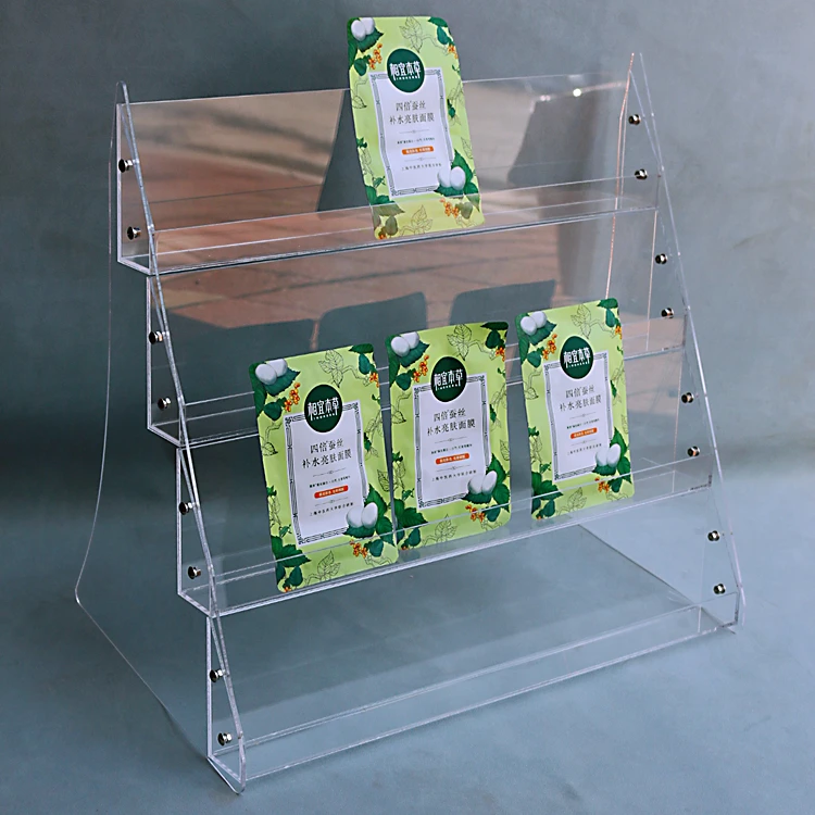 Acrylic Display Stand Snack Shelf Mask Perfume Storage Rack Food Ladder Shelf Supermarket Cigarettes Books Magazines Holder