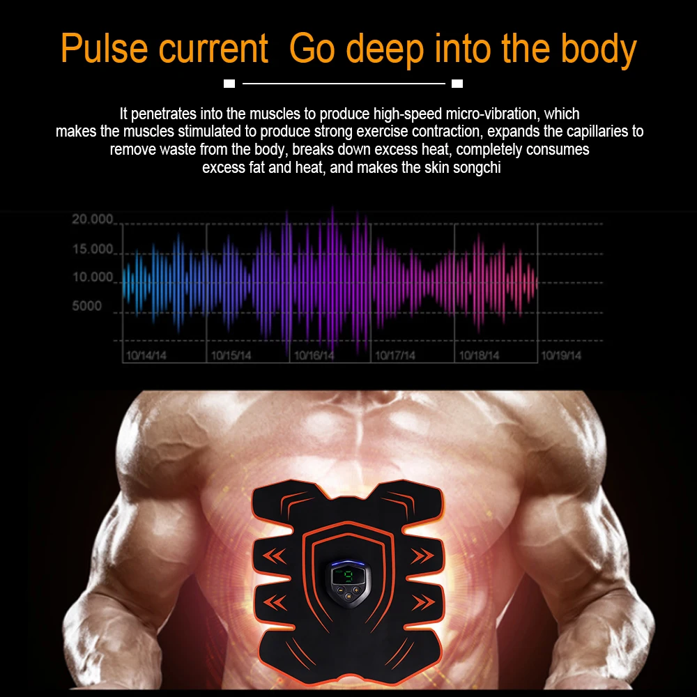 Abdominal Muscle Stimulator Trainer EMS Abs Fitness Equipment Training Gear Muscles Electrostimulator Exercise At Home Gym