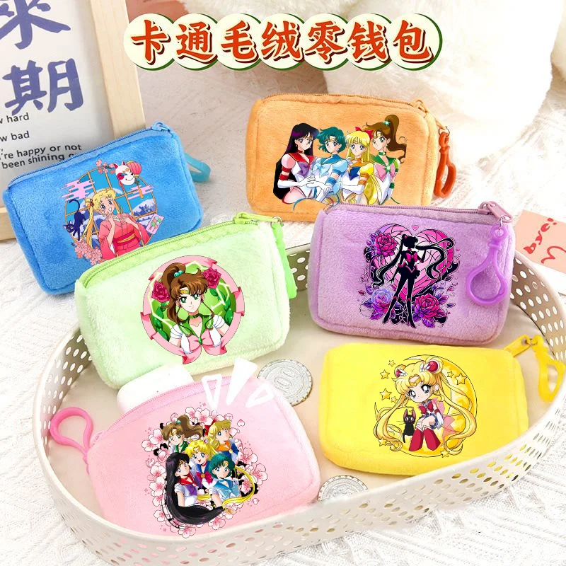 

Sailor Moons Coin Purse Kawaii Anime Figure Printed Portable Mini Wallet Cute Sweet Headphone Pouch Storage Bags Birthday Gift