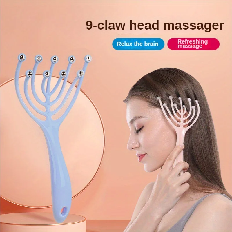 

9-Claw Scalp Massager Shampoo Brush - Deep Relaxation & Hair Care Tool for Blood Circulation, Home/Office Stress Relief masaje