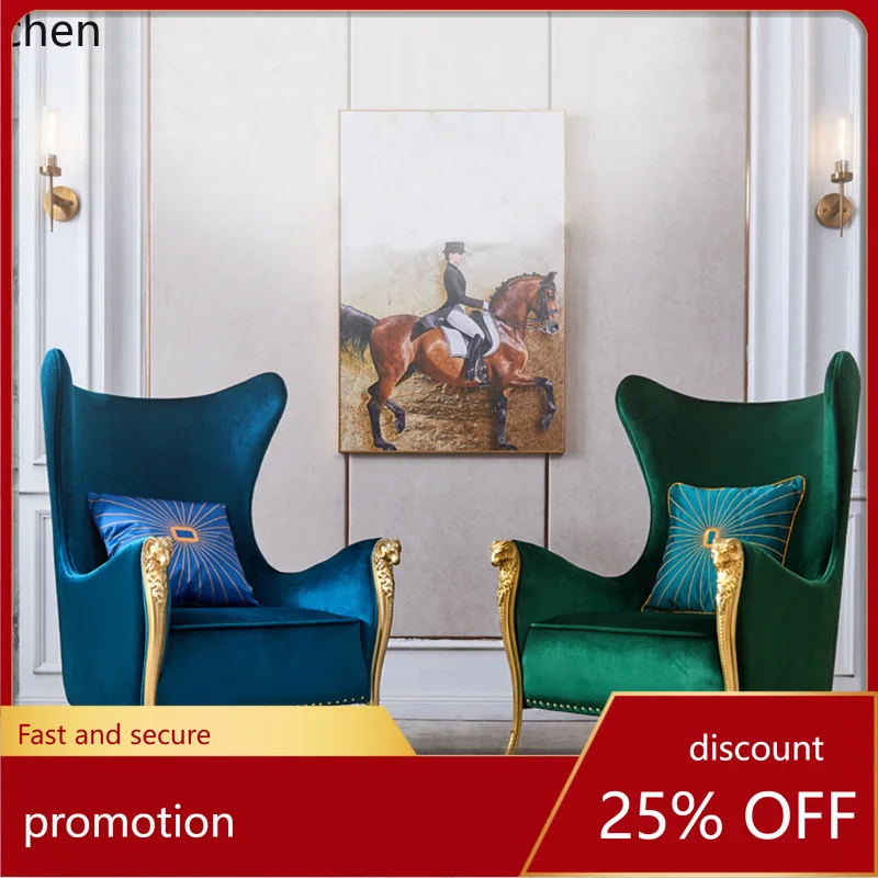 

CZ retro casual Single Chair Hotel Club High-end Velvet Chair