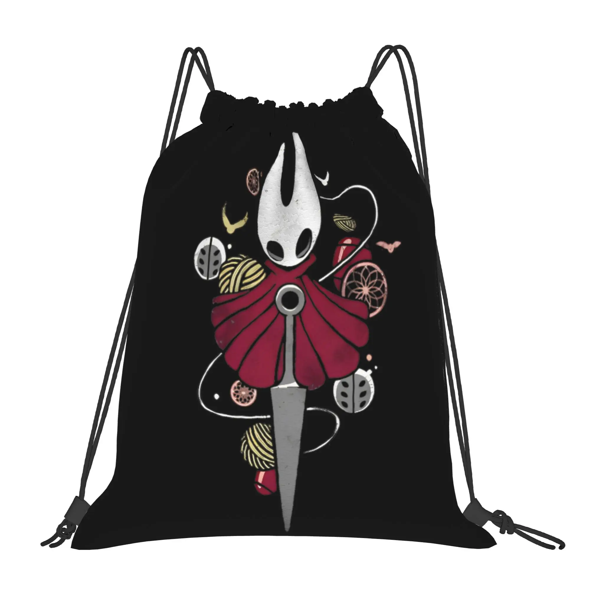 

Pretty Art All Knight The Hollow Knight Adventure Game Drawstring Backpack Sports Gym Sackpack Water Resistant String Bag