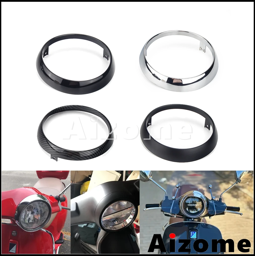 ABS Scooter Front Headlamp Frame Guard Anti-collision For Primavera 125 150cc 2takt 4T 2V 4T Motorcycle Round Headlight Cover