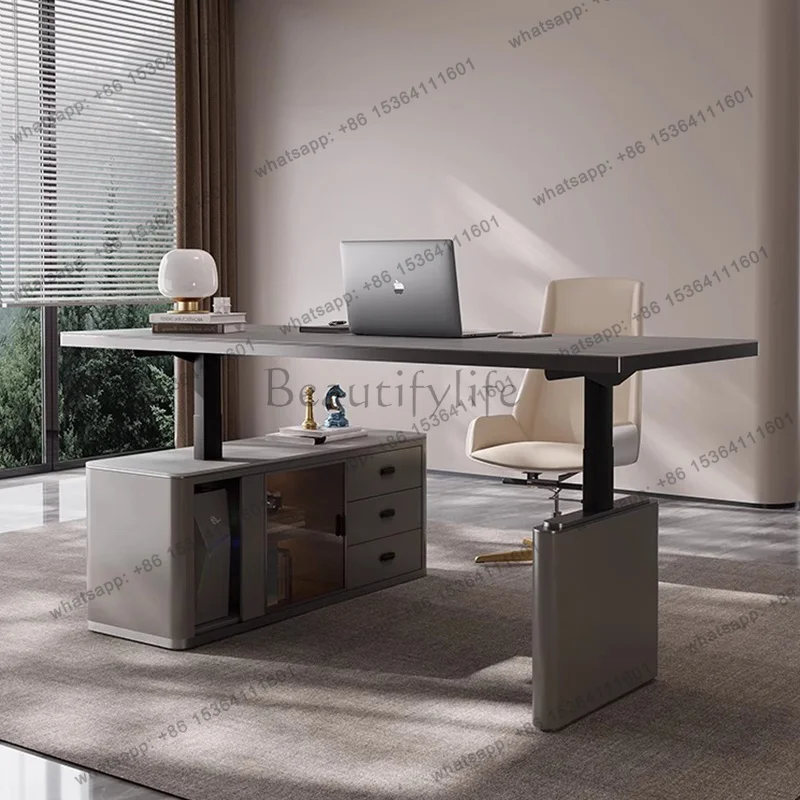 FG Nordic Rock Plate Electric Office Desk Height-adjustable Modern Intelligent Office Desk Dual-motor Home Furniture Mesa XYOD