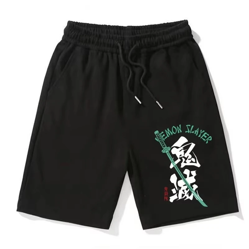

Летние мужские шорты с принтом аниме «Убийца демонов», женские повседневные брюки с пятью дюйма, дышащие быстросохнущие пляжные шорты для фитнеса