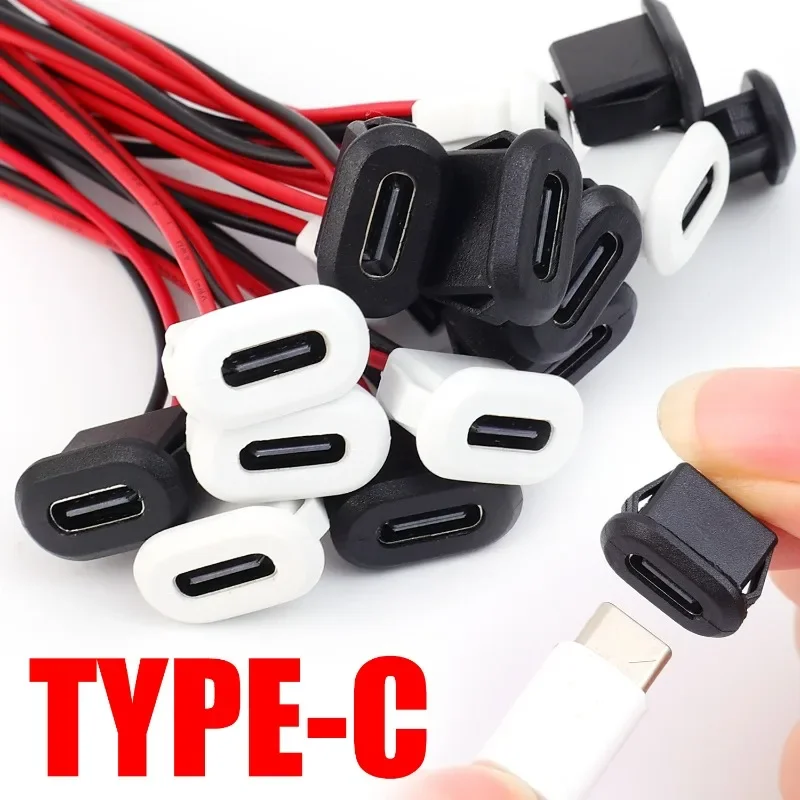 Type-C 2P Injection Molded Female Charging Port Connector Direct Compression Female Socket Charging Interface with Welding Wire