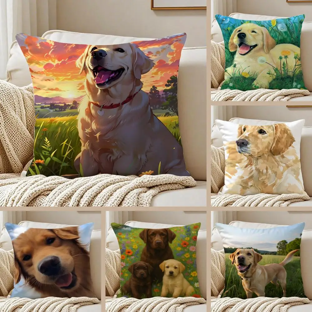 Labrador Retriever Pillow Friendly Dog Plush Cushion Cushion Cover Pillowcase Anti-dustmite living Room Sofa Decor Cushion Room