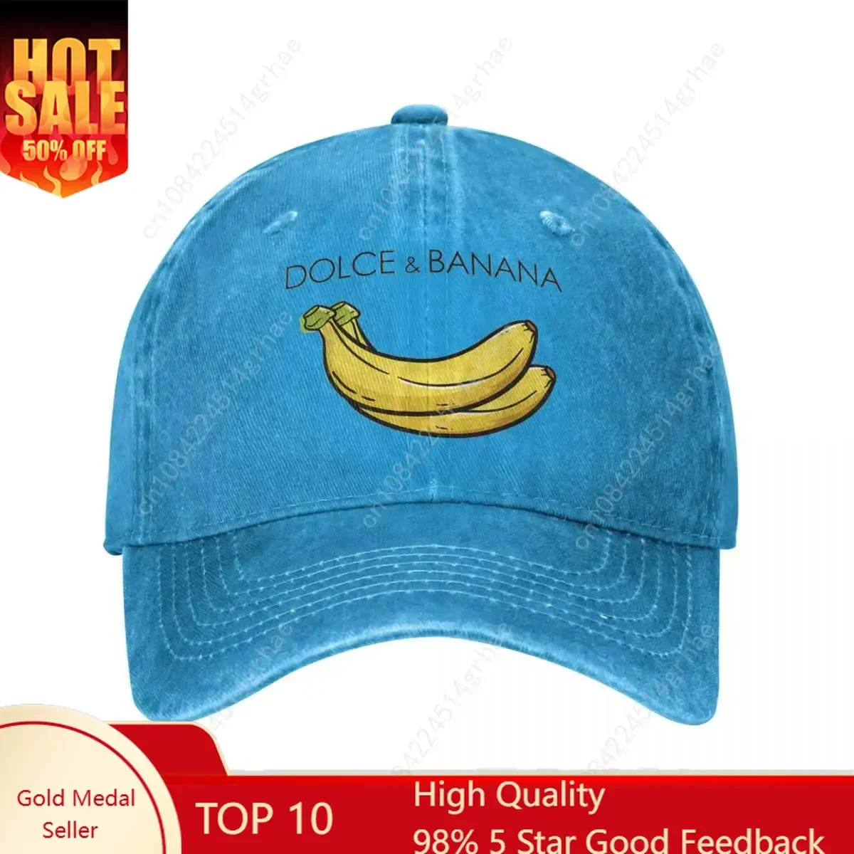

Dolce And Banana Funny Merch Unisex Style Baseball Cap Distressed Denim Washed Hats Cap Casual Outdoor Summer Headwear