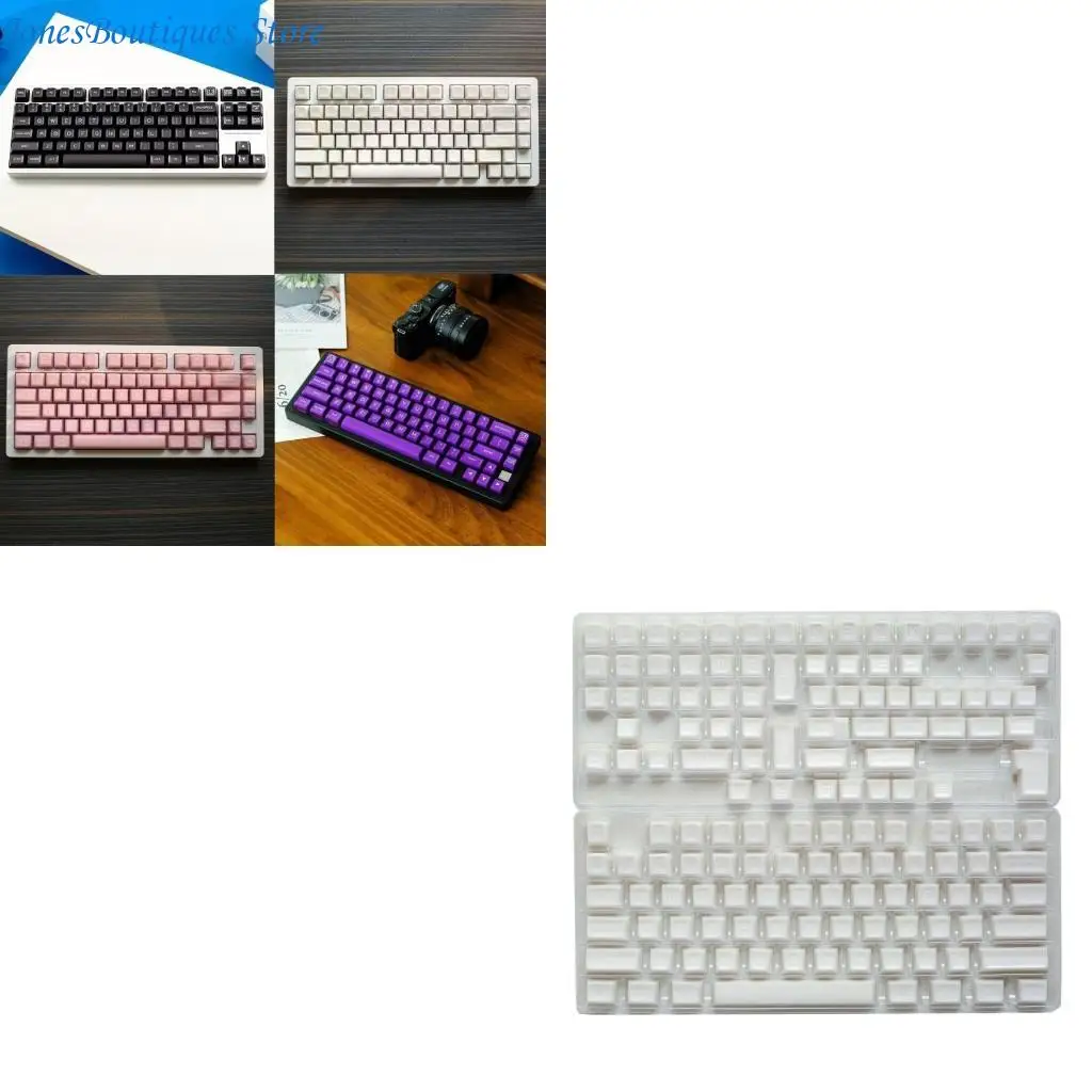 

142Keys Keycap SAProfile Double Shot PBT White Jade Keycap for Switches W8KE