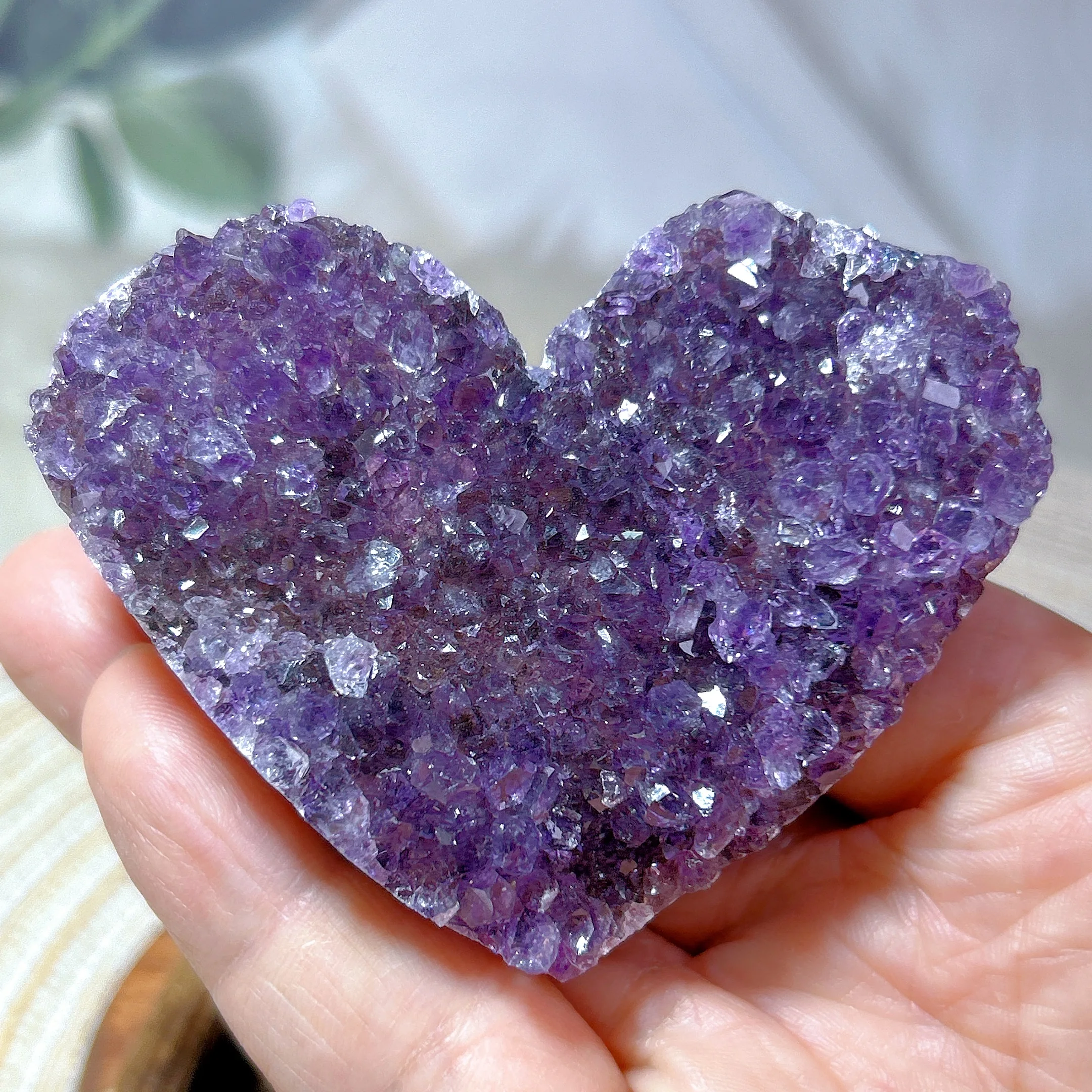 Amethyst Cluster Druzy Heart High Quality Natural Crystals Healing Stone Jewelry Room Decor Gemstones Home Decorations Gift