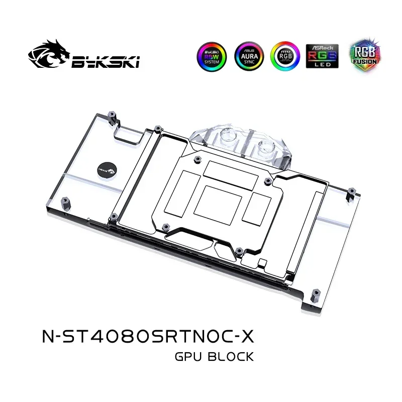 Imagem -03 - Bykski Bloco Gpu para Zotac Rtx 4080 Super16gb Trinity oc Placa de Vídeo Resfriamento de Água Cobertura Completa Luz Argb N-st4080srtnoc-x