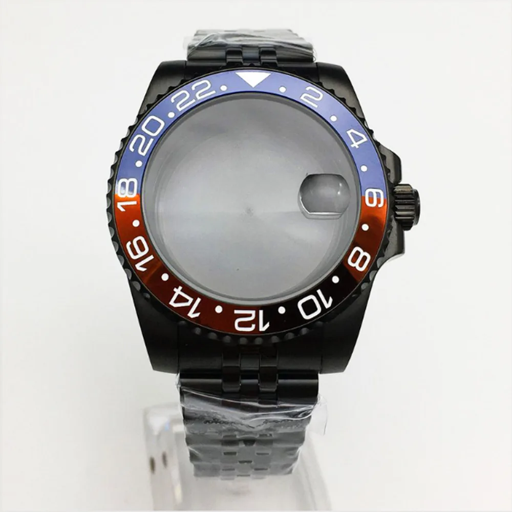 40mm sapphire glass watch case fit NH35 NH36 NH34 ETA2824 2836  DG2813 3804 Miyota8205 8215 PT5000 movement