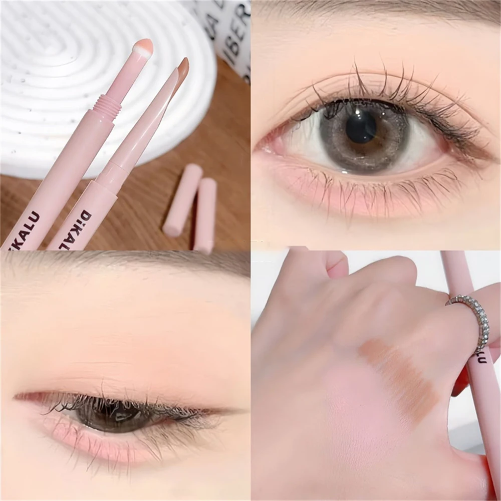 2-in-1 โกหก Silkworms ดินสอเขียนขอบตา Smudge-Proof สีชมพู Shadow & Shimmer Highlighter Brighten Aegyo Sal Stick เครื่องสําอางเกาหลี