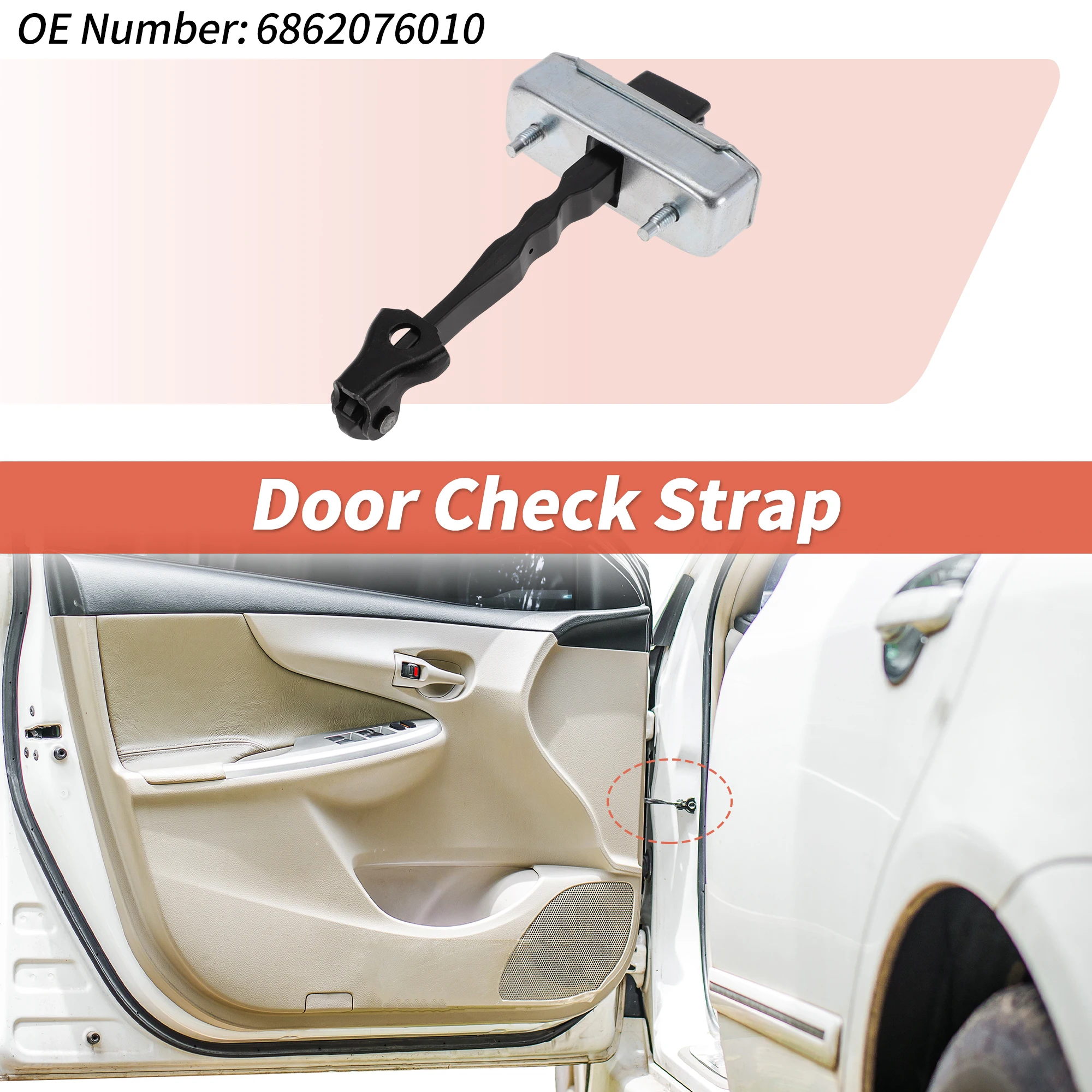 UXCELL No.6862076010 Left Front Door Door Check Strap for Lexus CT200H 2011-2015 1 pcs