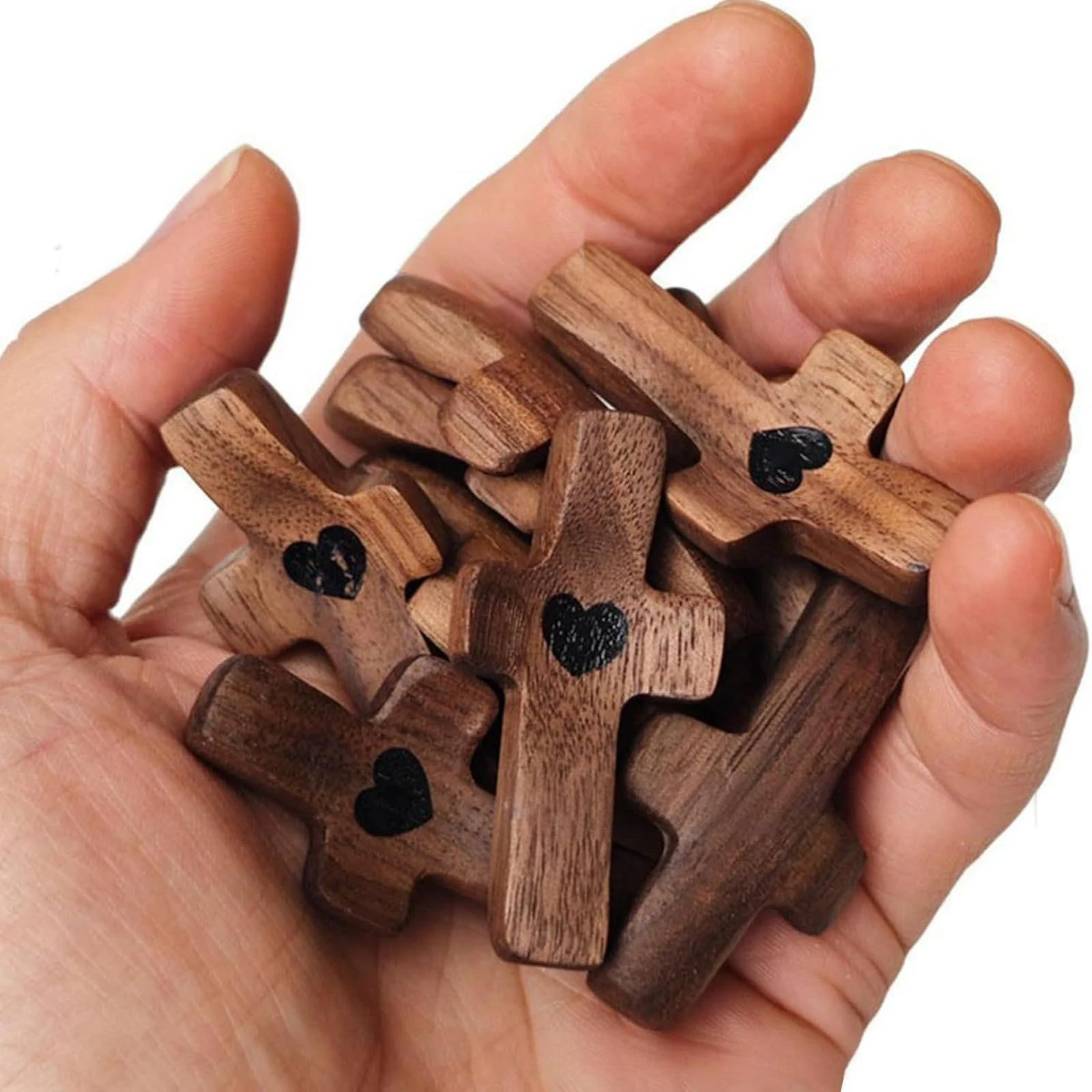 1Pc Wooden Cross Decorations Cross Fidget for Anxiety Relief Multi-functional Spiritual Symbols for Home and Office