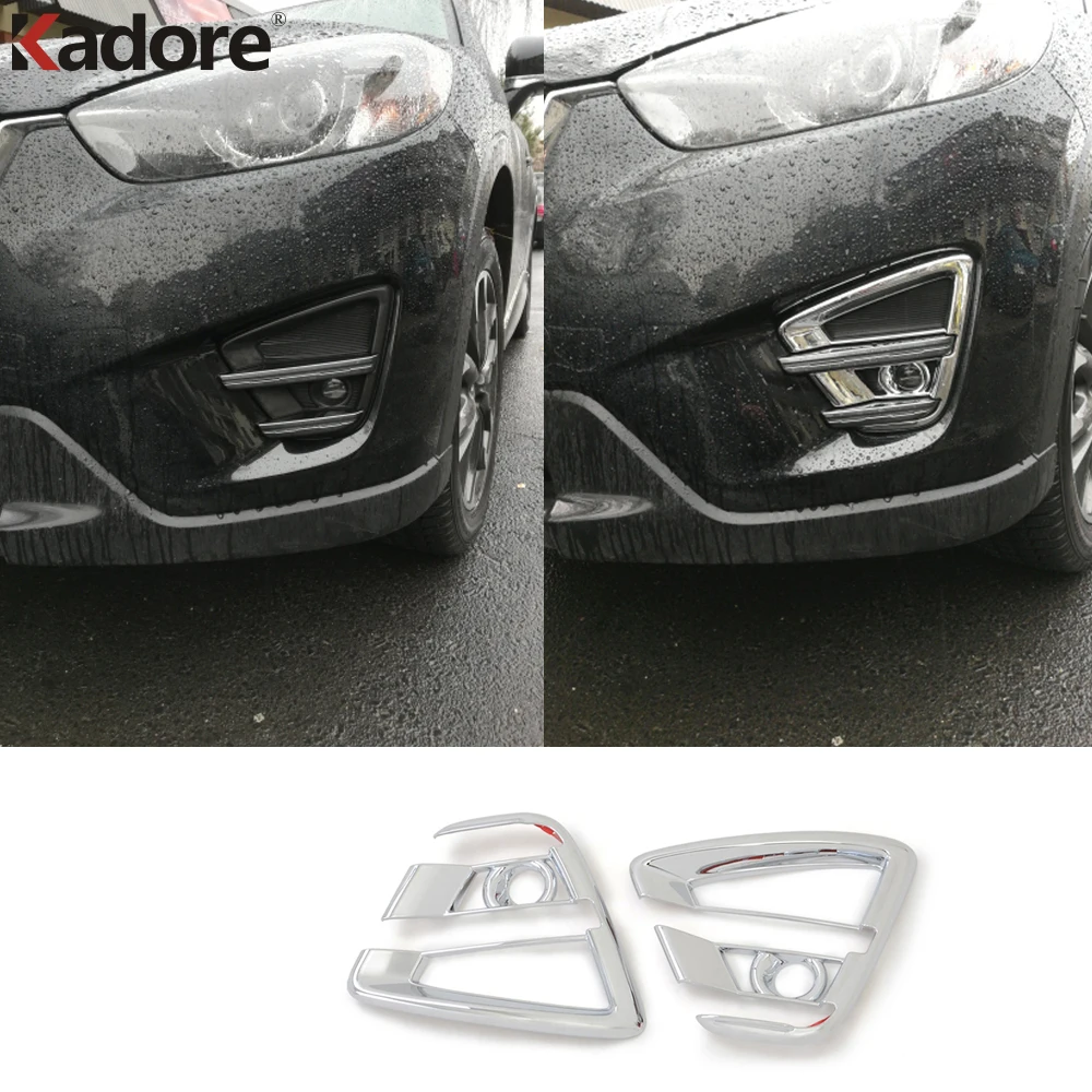 For Mazda CX-5 CX5 2016 2017 Post-facelift Front Foglight Fog Light Lamp Cover Trim Protect Car Accessories Chrome