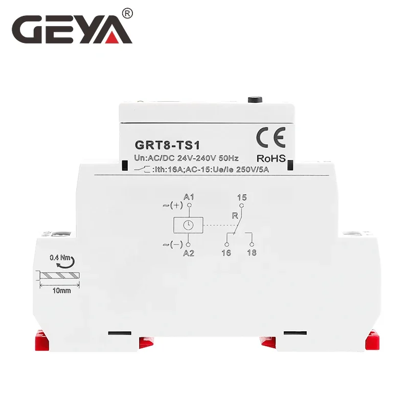 GEYA GRT8-TS Phone Bluetooth Android APP Bluetooth Timer Relay Remote Control Timer Switch 16A AC/DC24V-240V