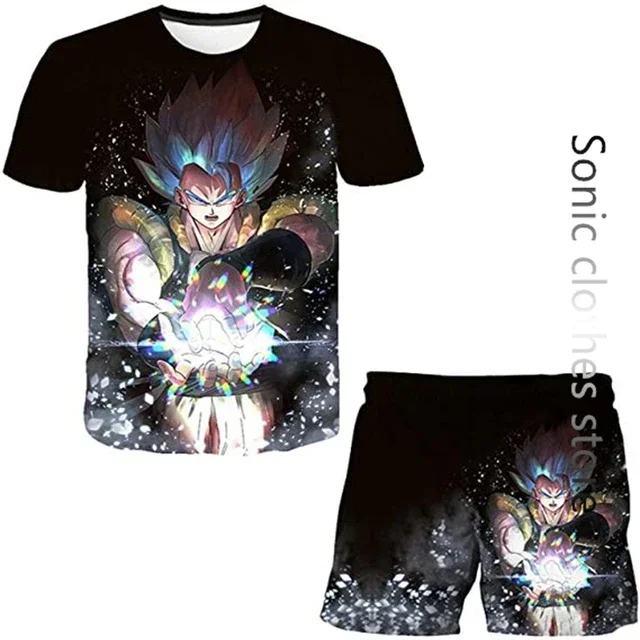 Fashion Dragon Ball Z Tshirt Set Kids Vegeta Boys Clothes Girls Mens Women T-shirt Suit Trucksuit Clothes 3d Goku Short Sleeve