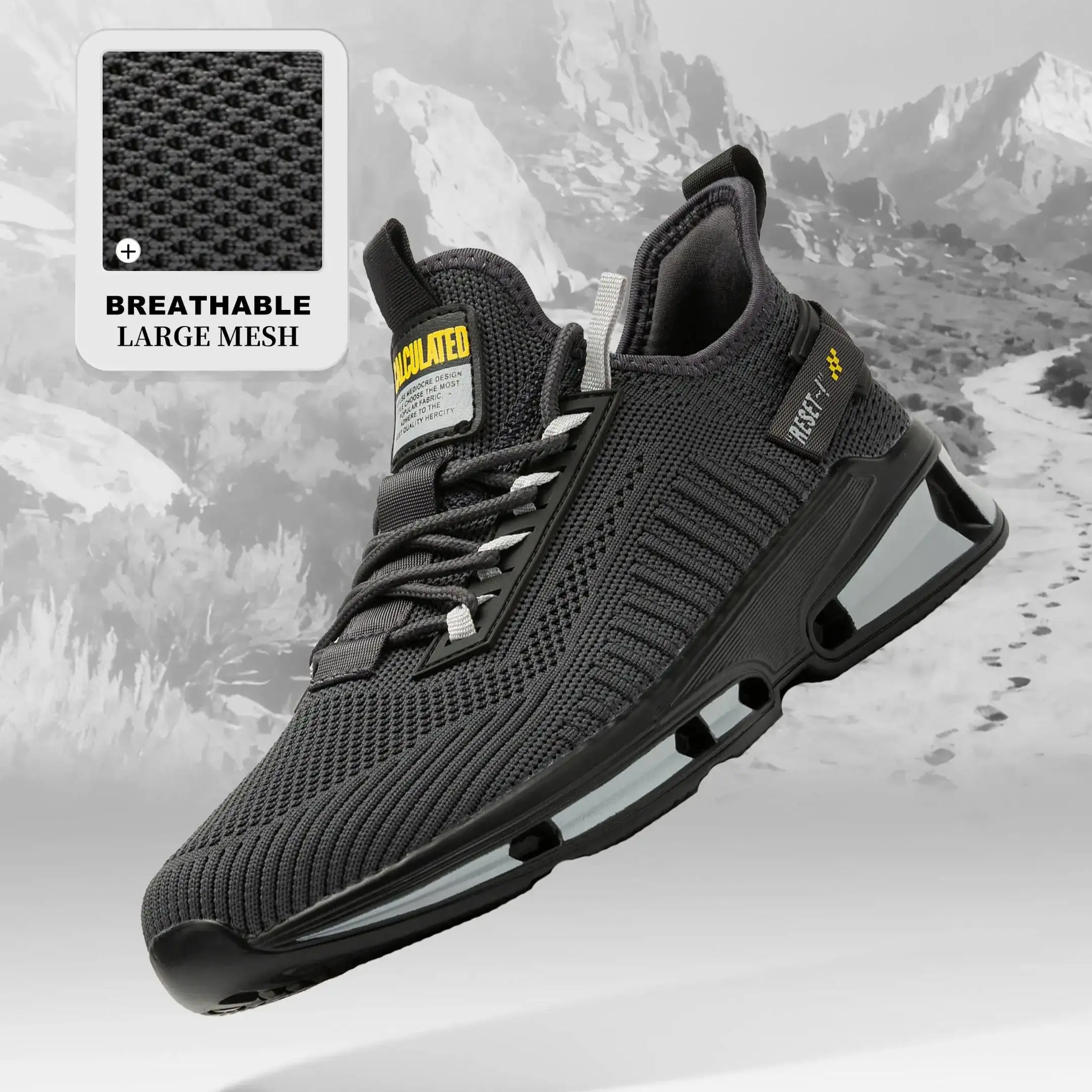 

Мужские кроссовки Baasploa, удобные трикотажные новые прогулочные туфли, дышащие, модные, противоскользящие, амортизирующие, повседневные туфли