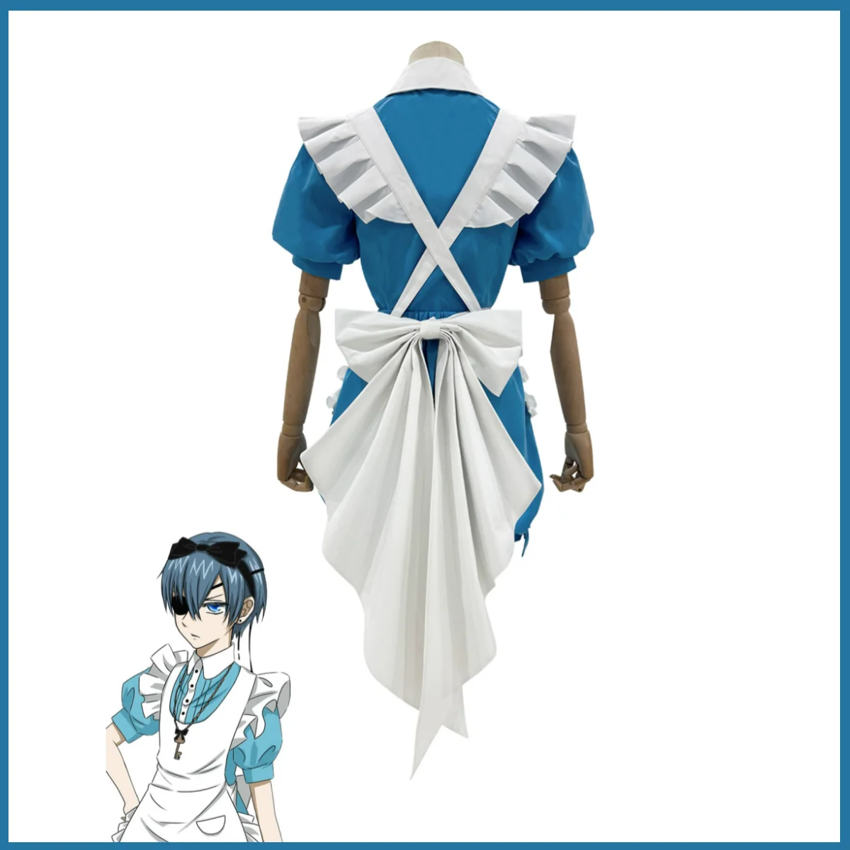 애니메이션 시엘 팬텀하이브 스마일 코스프레 의상 쿠로시츠지 앨리스 메이드 앞치마 드레스 가발 남녀 공용 귀여운 크리스마스 의상