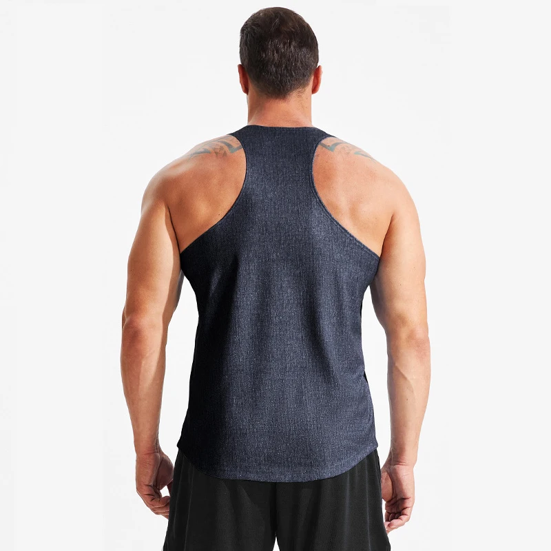 Beach Tank Top Men Sleeveless Shirts Running Sweatshirts Musculation Fitness Singlet Male Powerlifting Tracksuit Breathable Vest image 5