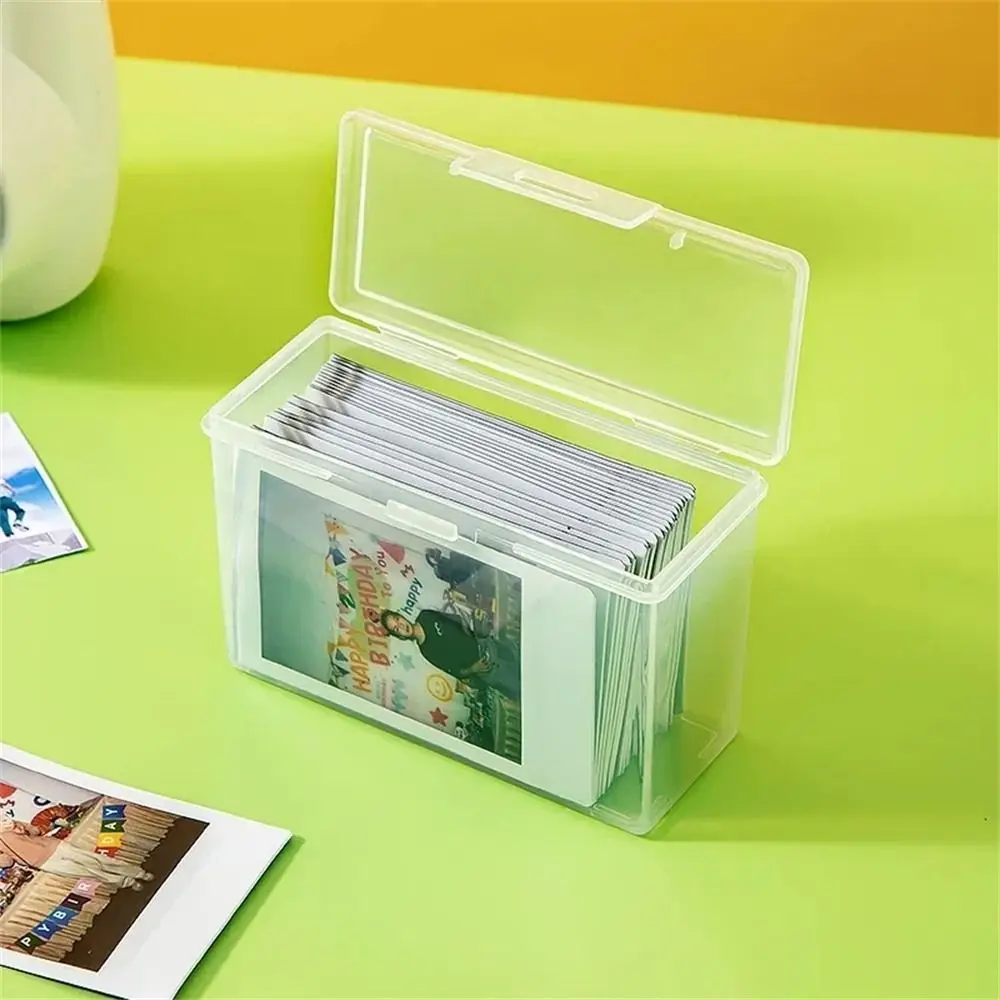 Transparent Photo Card Holder Clear Container Large Capacity Idol Photo Storage Box With Lid Dustproof Card Collection Organizer