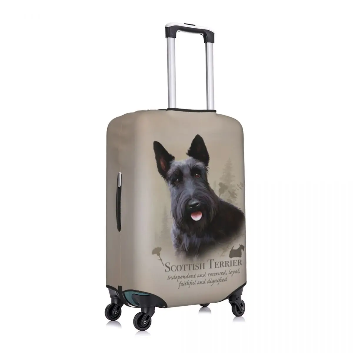 Custom Scottish Terrier Scottie Dog Luggage Cover Cute Pet Animal Suitcase Protector Covers Suit For 18-32 inch