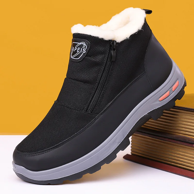 Men's cotton shoes, old Beijing winter anti-slip and warm fleece casual dad shoes, outdoor snow boots
