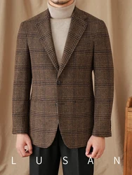 Mr. Lu San 50% Wool Prince Ge Coffee Retro Suit Fall/Winter Italian Gentry Warm High-setting Suit Men