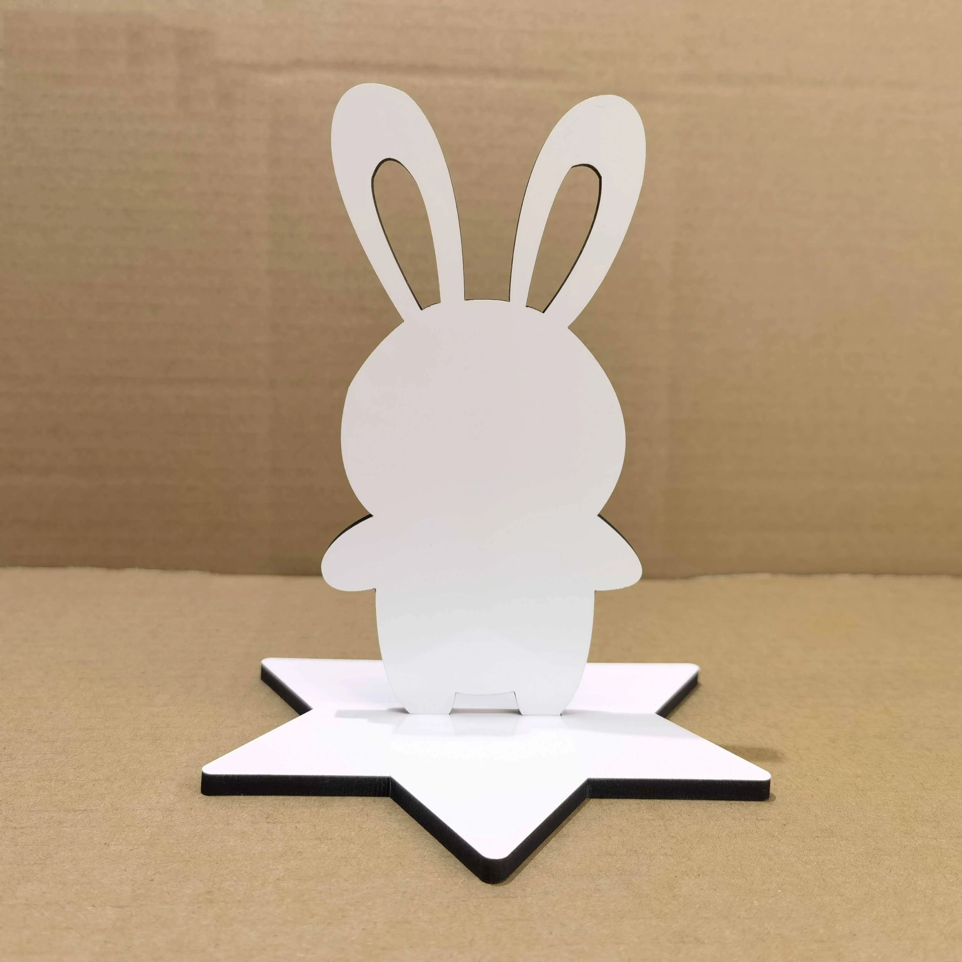 Free Shipping 2pcs/lot New Arrival Sublimation Easter Bunny Plaque Blanks Stand MDF Bunny Photo Frame