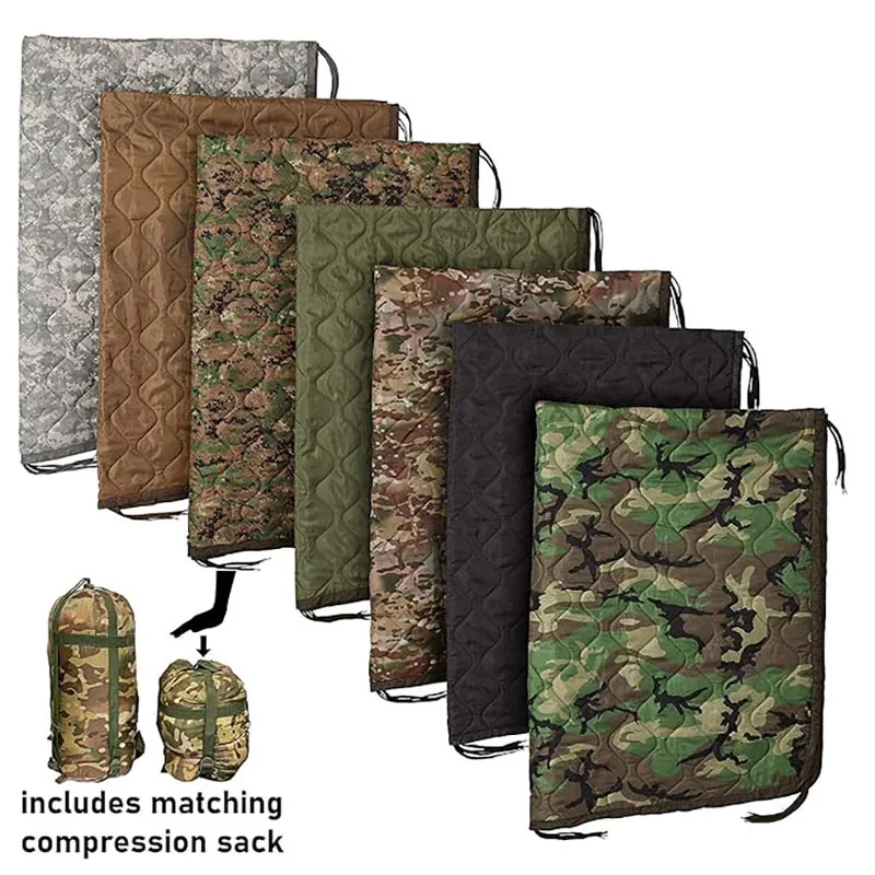foldable-tactical-camo-sleeping-bag-with-zipperblanket-for-hiking-outdoor-survival-camping-poncho-liner-light-weight