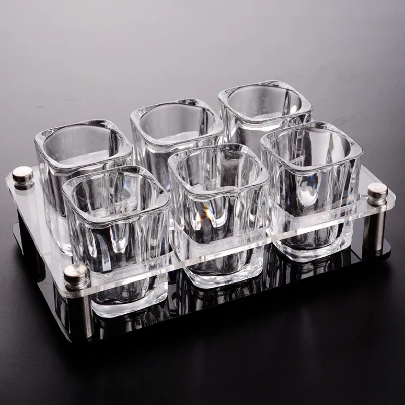 مجموعة حامل زجاجي للنبيذ الأبيض - منظم زجاجي لرف تخزين الأكواب لاستخدام شريط KTV وتنظيم زجاج الروح #1