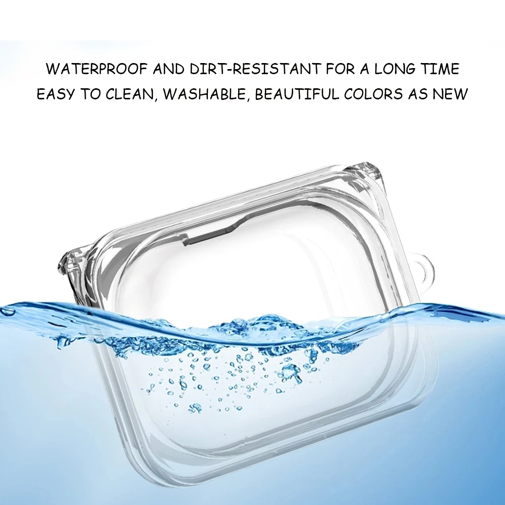 حافظة واقية من مادة TPU مضادة للخدش مع سلسلة مفاتيح، غطاء حماية ناعم وشفاف لسماعات الأذن اللاسلكية (أ) #3