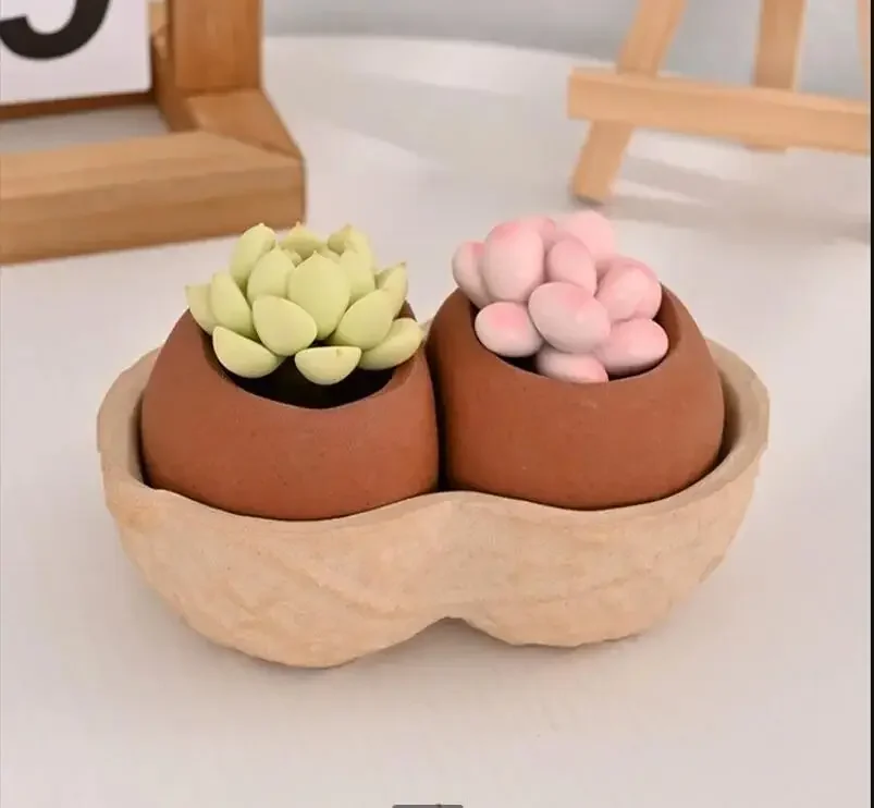 

Composite Ceramic Flower Pot Cartoon Peanut Plant Succulent Pots Desktop Decoration Potted Vase Garden Craft