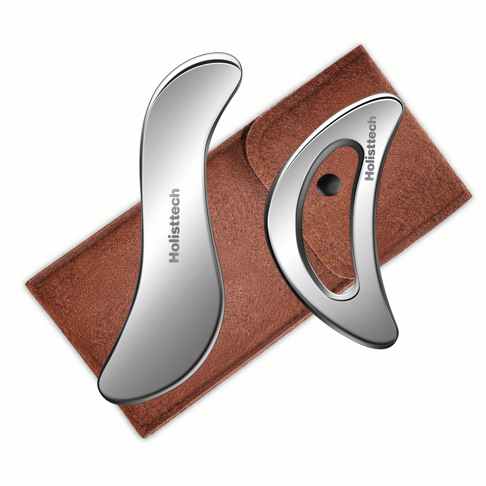 

Stainless Steel Gua Sha Tool Massage Tools for Face, Neck, Body | 2 Pack - Body Tool for Relaxation