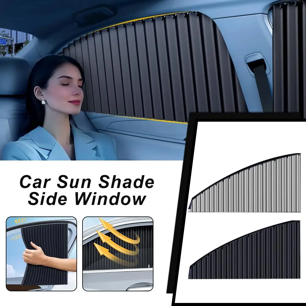 

Full Set Embedded Premium Car Window Blinds Universal Fit Track Style Sunshade Curtain Enhance Privacy For Most Types Of Vehicle