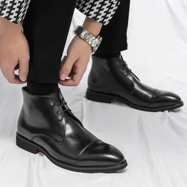 Men Chelsea Boots Brand Party Dress Ankle Boots 2024 Fashion Luxury Men Boots Classic Fashion Designer High Top Leather Shoes AliExpress