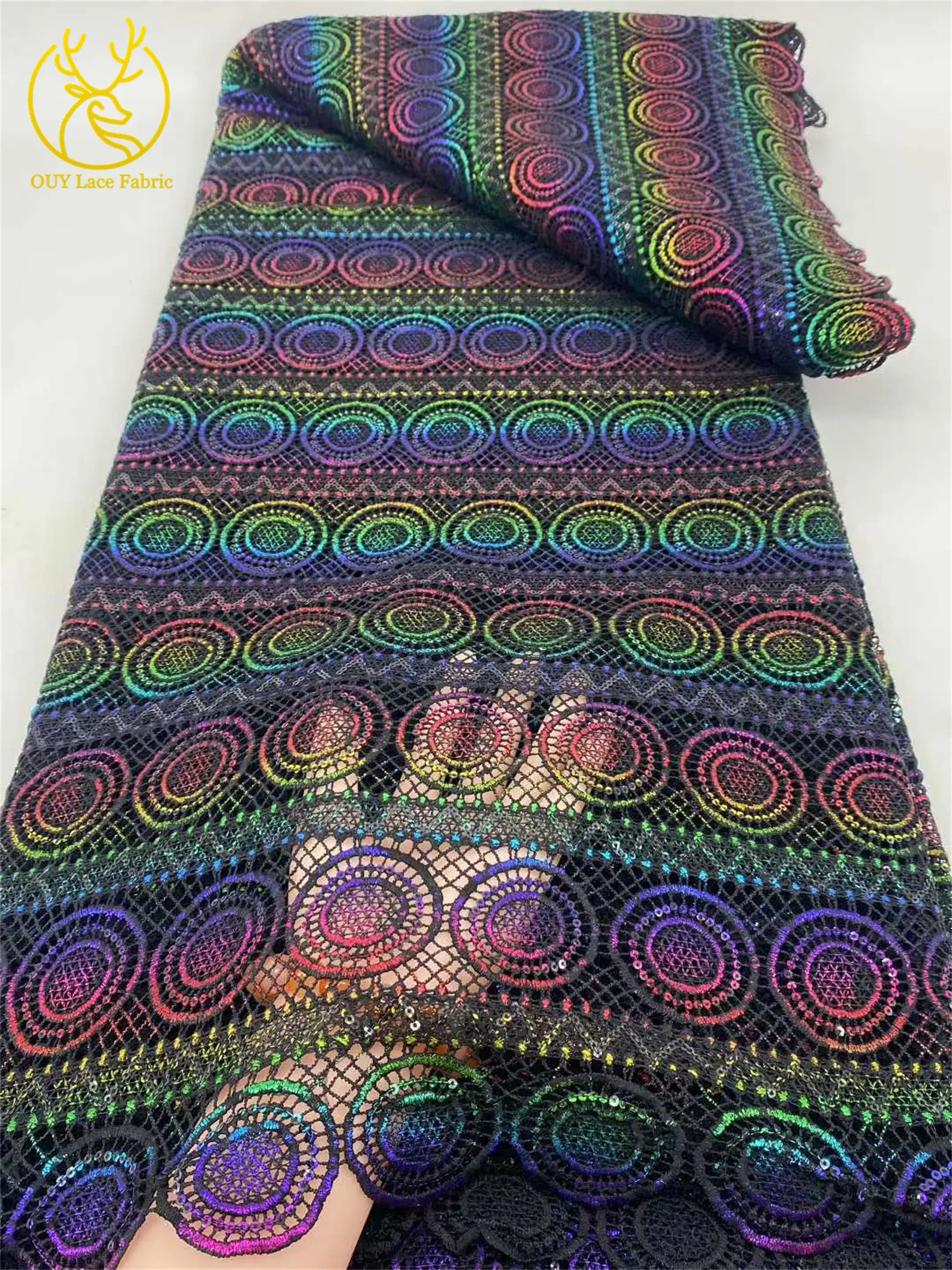 2025 أحدث قماش دانتيل جبر أفريقي 5 ياردات جودة عالية النيجيري حبل مطرز أقمشة الدانتيل لفساتين الحفلات المسائية