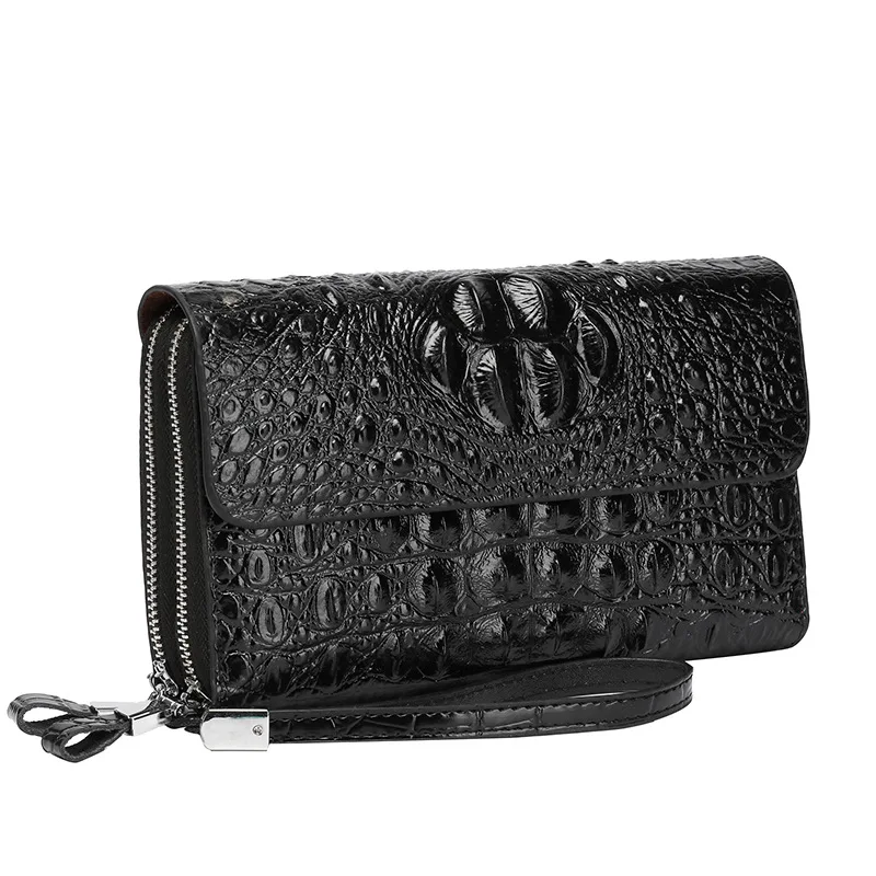 

2024 New Fashion Luxury Crocodile Pattern Business Men's Long Wallets High Quality Pu Leather Male Cash Purses Clutch Men Wallet