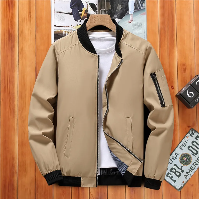 Street Baseball Suit Jacket Men's 2024 Autumn Fashion Classic Solid Color Windproof Coat Plus Size Casual Loose Cargo Jacket