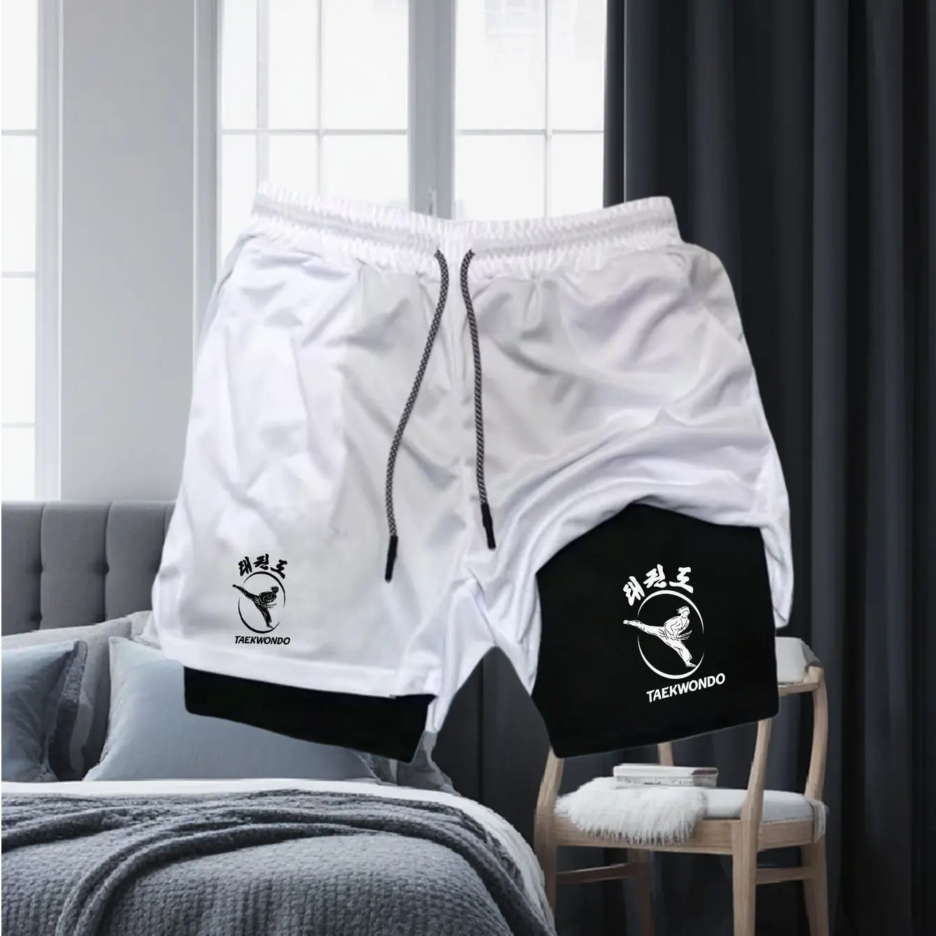 

Men Running Shorts 2 in 1 Double-deck Sport Shorts Sportswear Gym Fitness Short Pants Training Jogging Bottom Men's Clothing