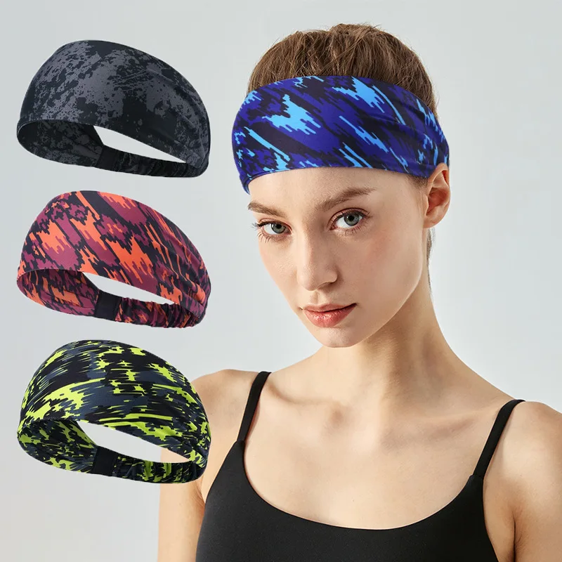 Headband Sweat Band Sport Head Hair Bandage Workout Gym Tennis Fitness Jog Basketball Running  Sweatband Women Men Headwrap