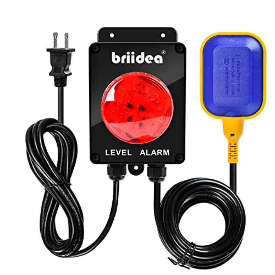 

Indoor/Outdoor High Water Septic Tank Alarm with 110dB Loud Alarm and Large LED Indicator, 10Feet Level Float Switch, Ideal for