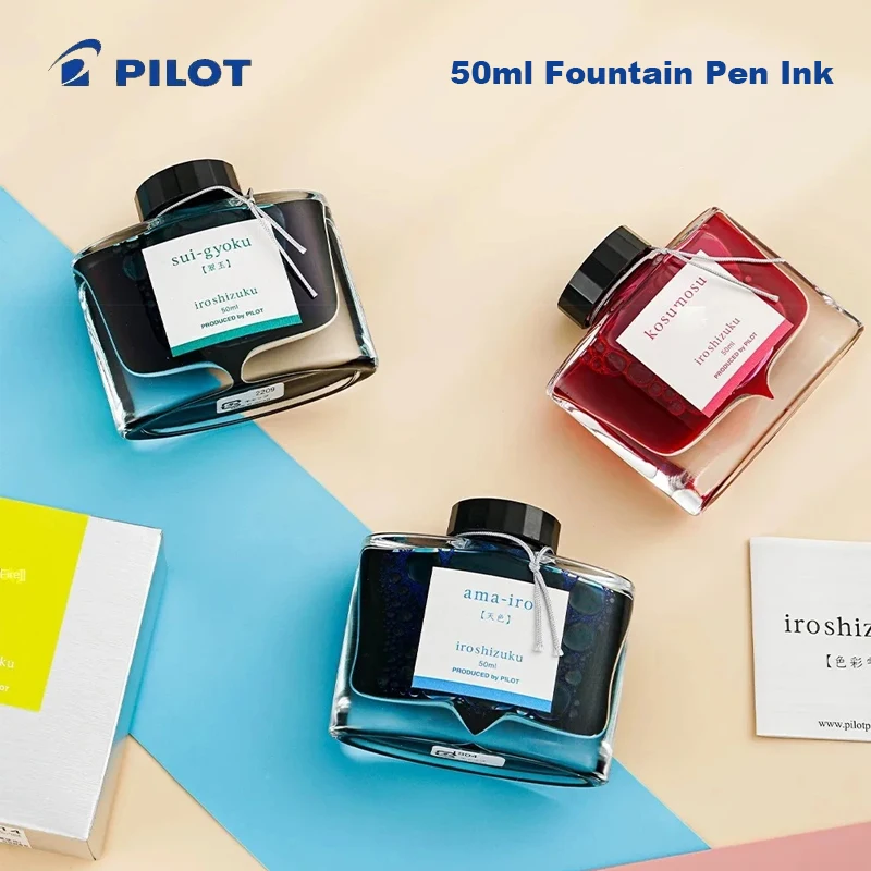 Pliot Fountain Pens Ink 50ml Chinese ink Multicolour Glass Bottled Writing Calligraphy ink Office School Supplies Stationery