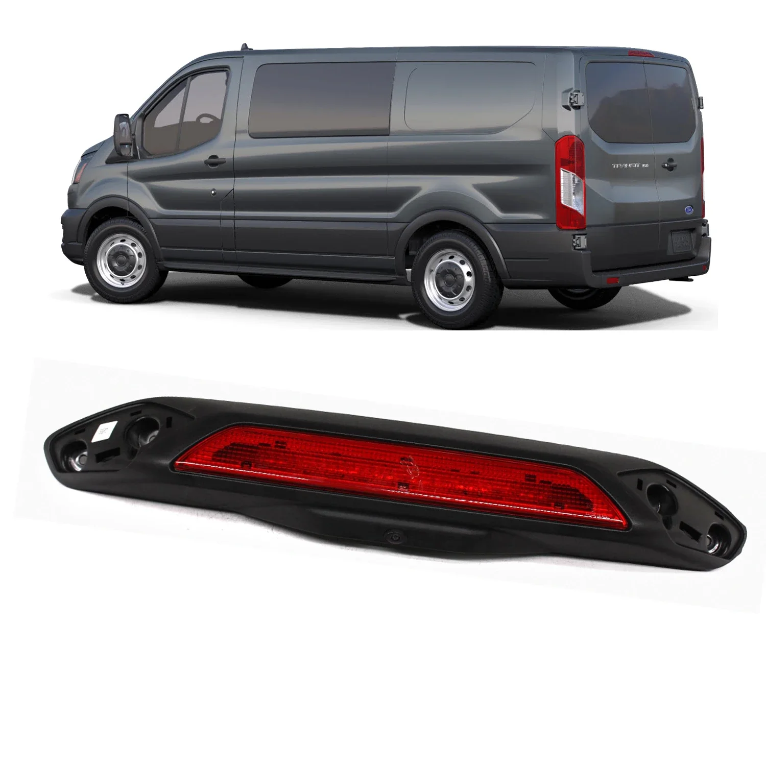 Rear Mounted Brake Stop Light Lamp & Digital Mirror for Ford E-Transit 2022-2025 150 250 350 2020-2021 Only Single Rear Wheels