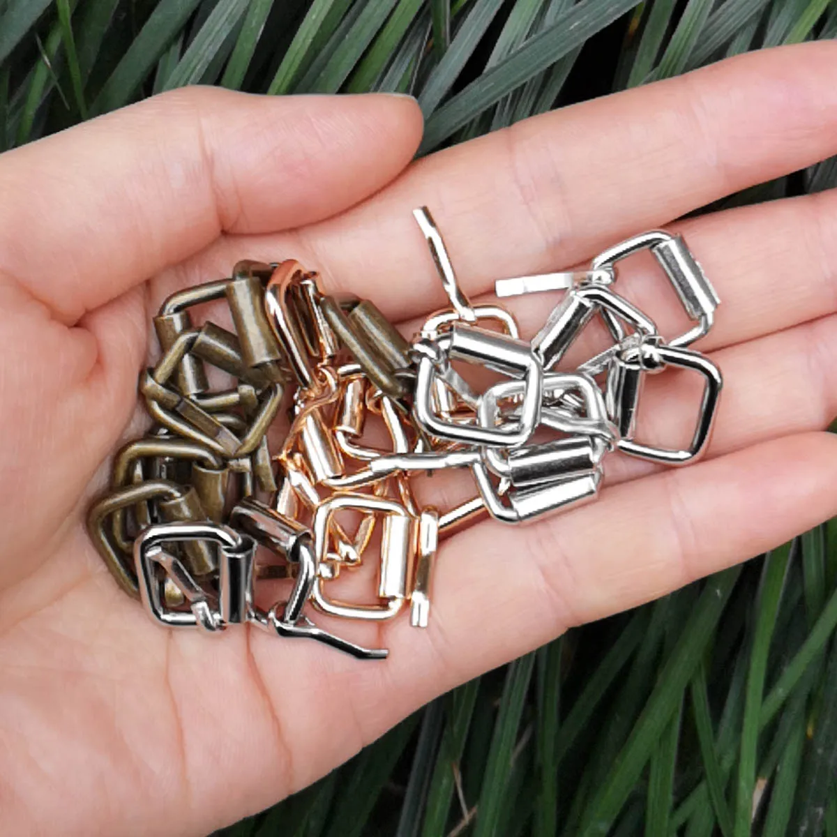 10mm Metal Wire Formed mini Roller Belt Buckles for bjd doll accessories Shoe StrapRectangle Ring Leather Craft Repair 10pcs