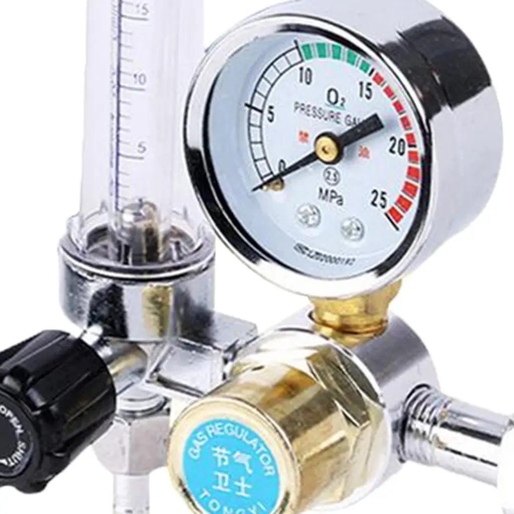 Mig/Tig Flow Meter Regulator, CO2 Argon Pressure Reducer Gauge Weld Flowmeter - 0-25MPa Standard Flow Meter, Welding Device