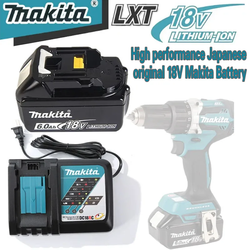 

100% Original Makita 6.0 Ah 18V Rechargeable Power Tool Battery Replaceable BL1860B DTW700 DGA404 DDF487 DTD173 DHP488