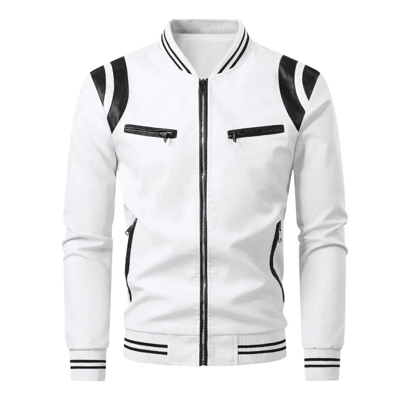 

Men's Retro Leather Biker Jacket Warm Fleece Lined Windproof Coat for Motorbike Riding Daily Wear​