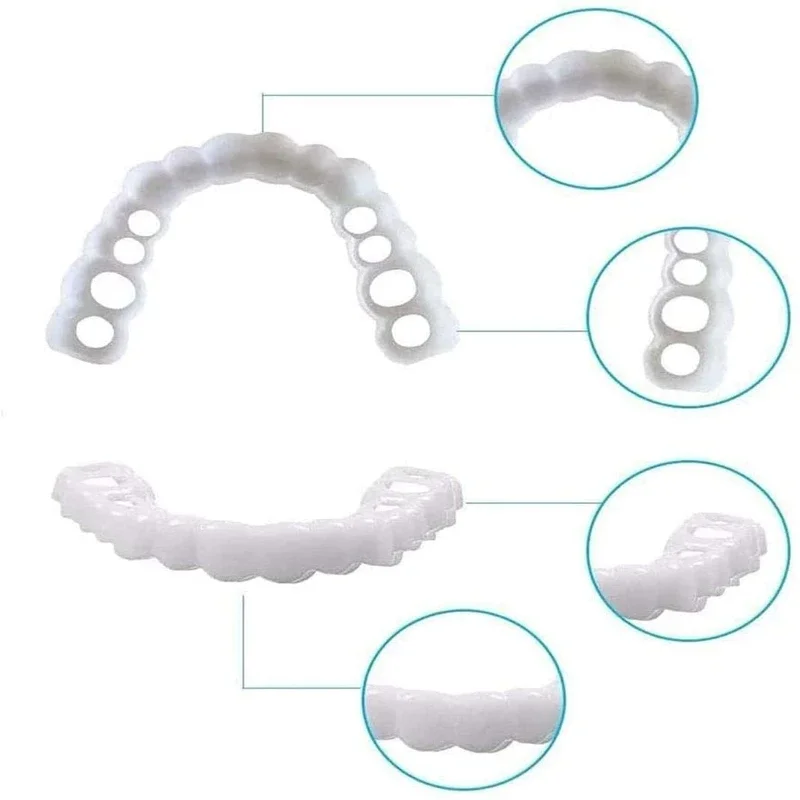 Sdotter New 1 Pair on Teeth Veneers for Men and Women Cover The Teeth Fake Tooth Instant Confidence Temporary E0BD